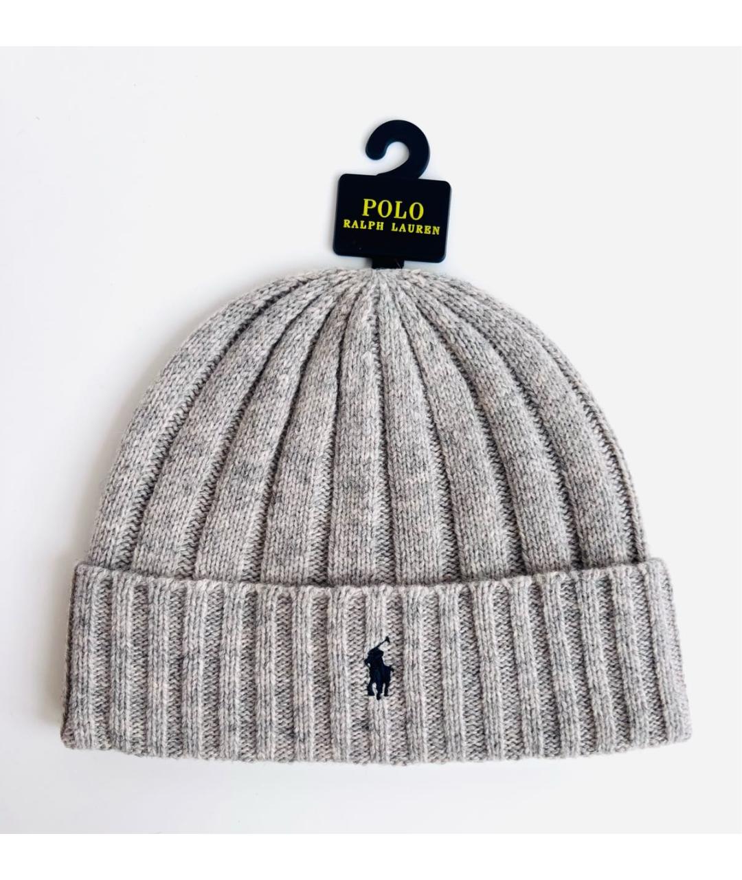 POLO RALPH LAUREN Серая шерстяная шапка, фото 2