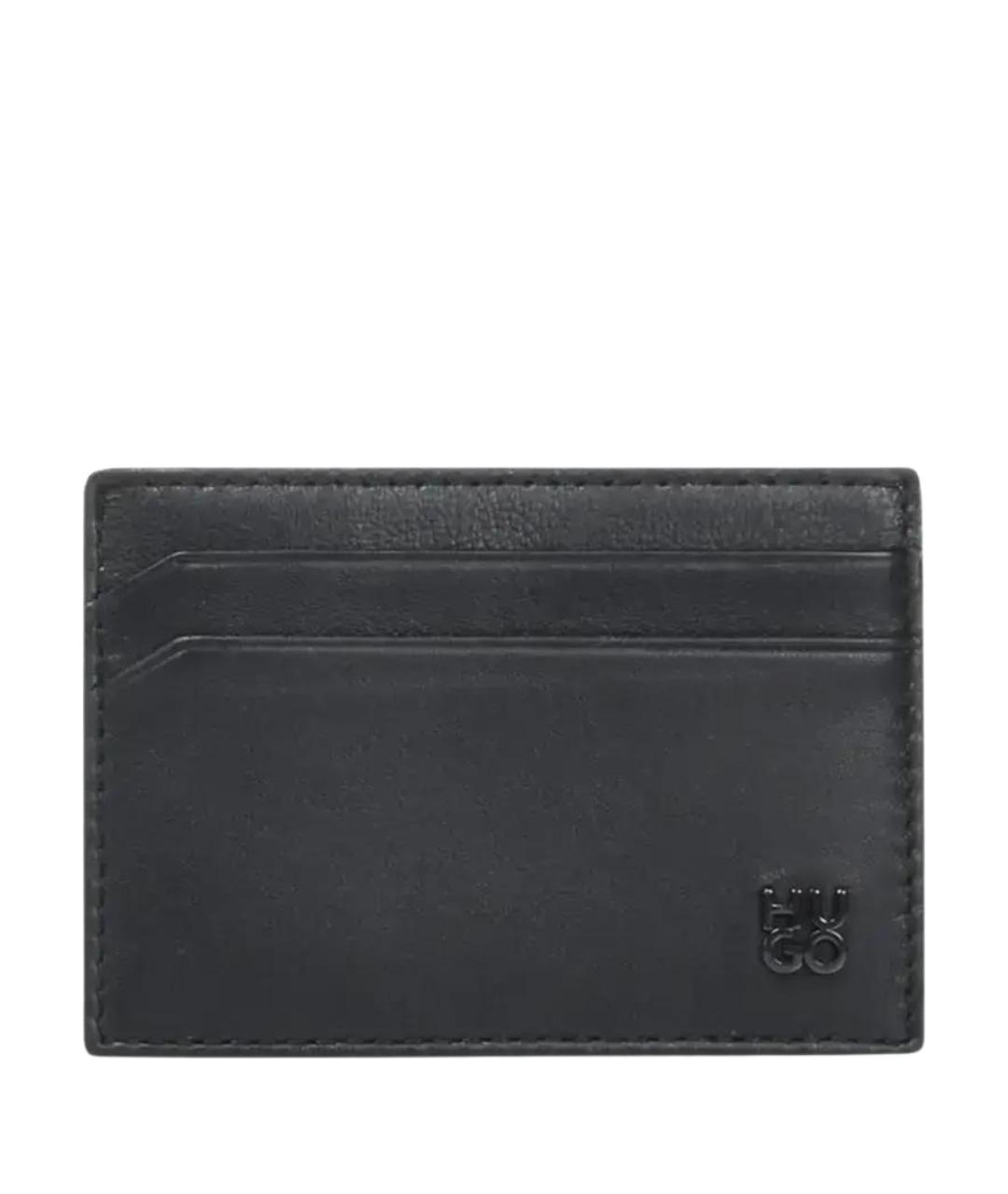 HUGO Черный кожаный кардхолдер, фото 1