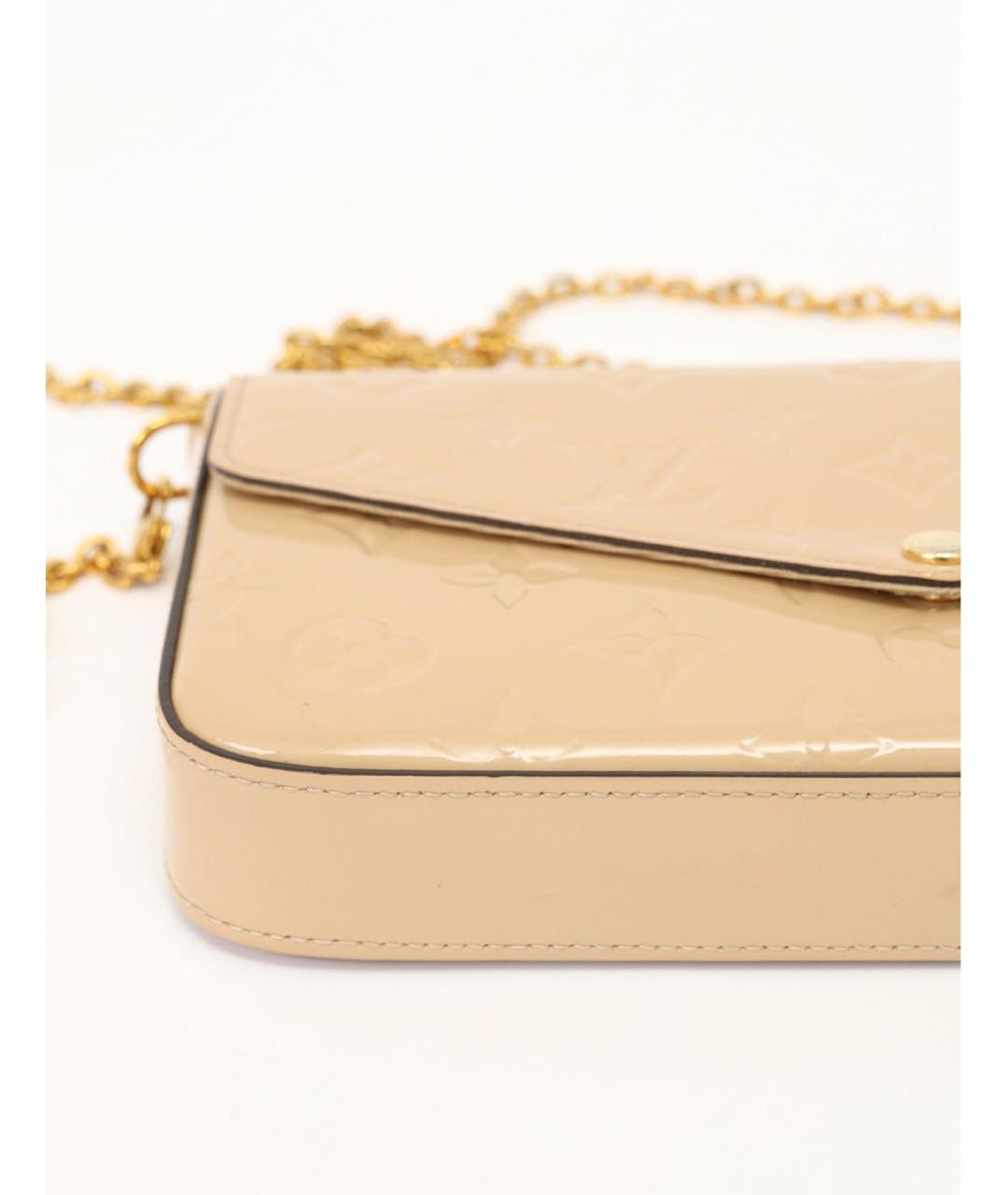 LOUIS VUITTON Бежевая сумка через плечо из лакированной кожи, фото 8
