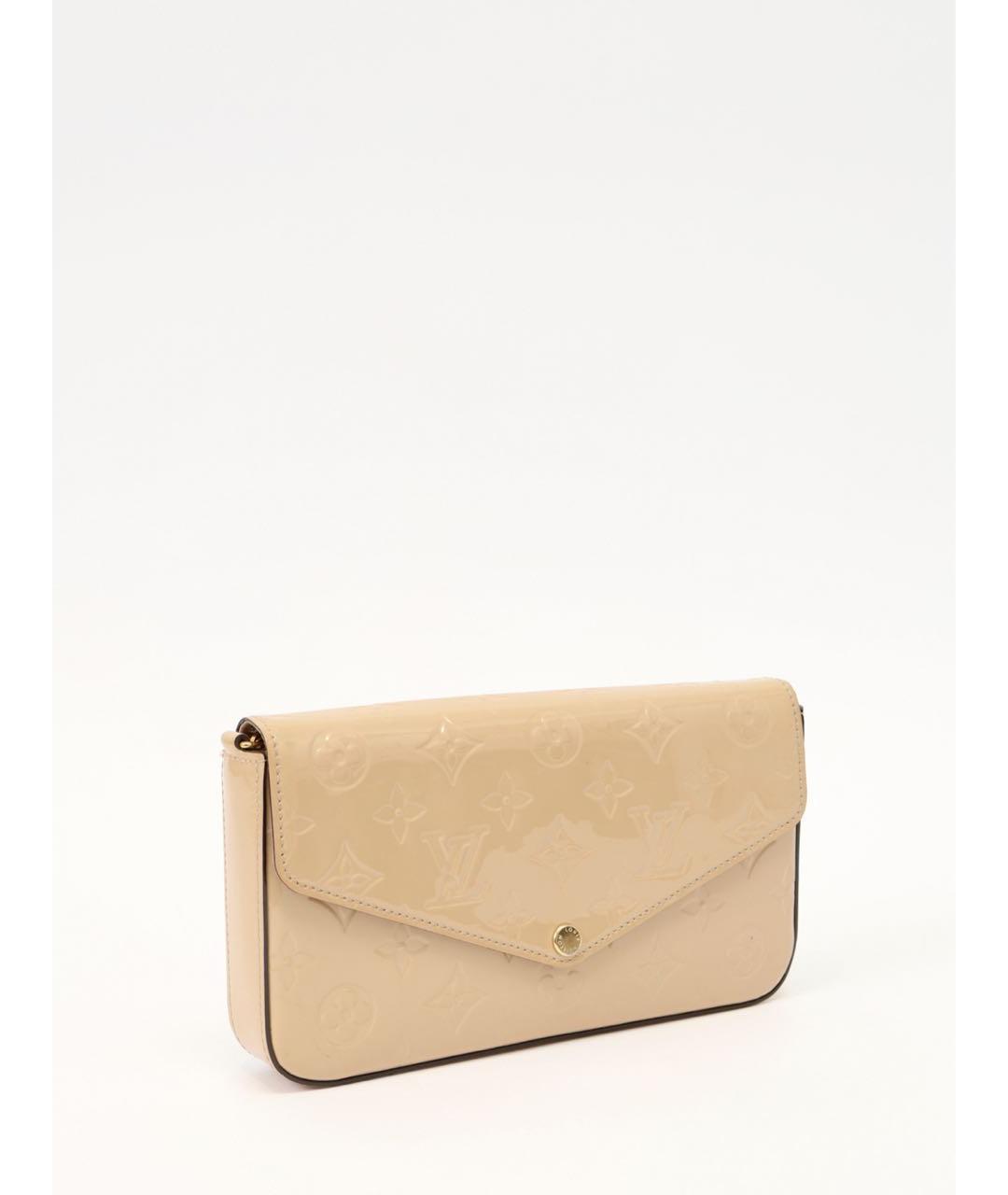 LOUIS VUITTON Бежевая сумка через плечо из лакированной кожи, фото 3