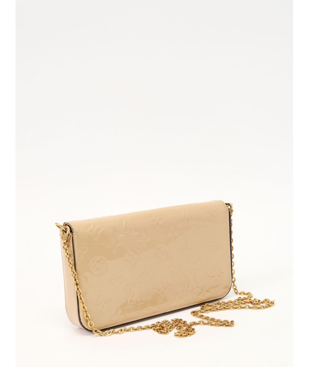 LOUIS VUITTON Бежевая сумка через плечо из лакированной кожи, фото 5