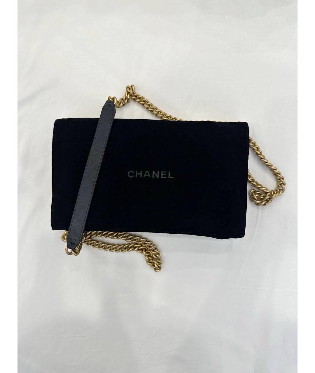 CHANEL Черная бархатная сумка через плечо, фото 5