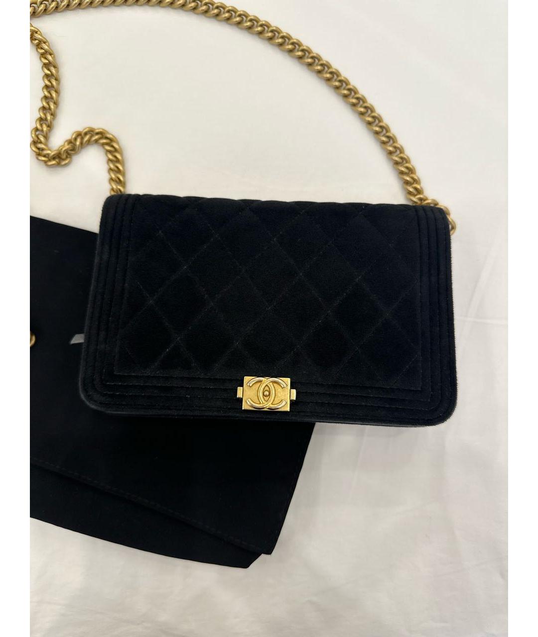 CHANEL Черная бархатная сумка через плечо, фото 8