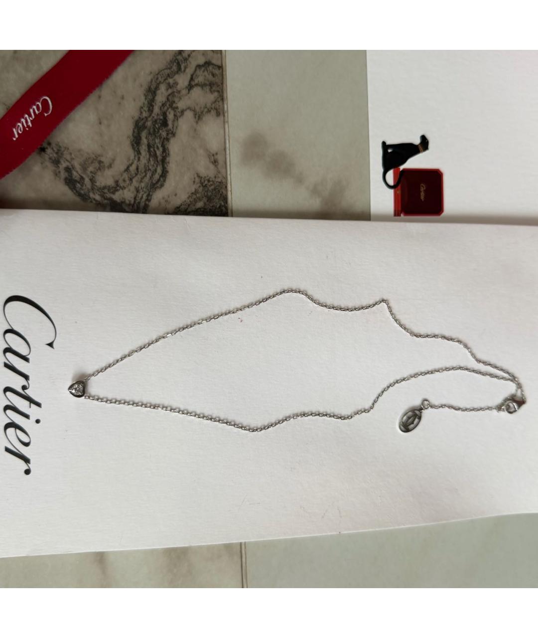 CARTIER Серебряное колье из белого золота, фото 5