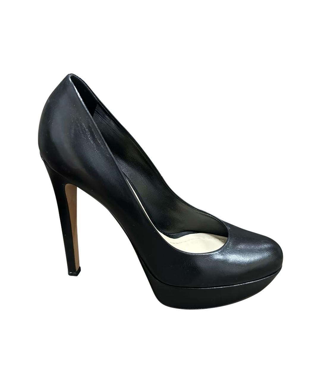 CHRISTIAN DIOR Черные кожаные туфли, фото 1