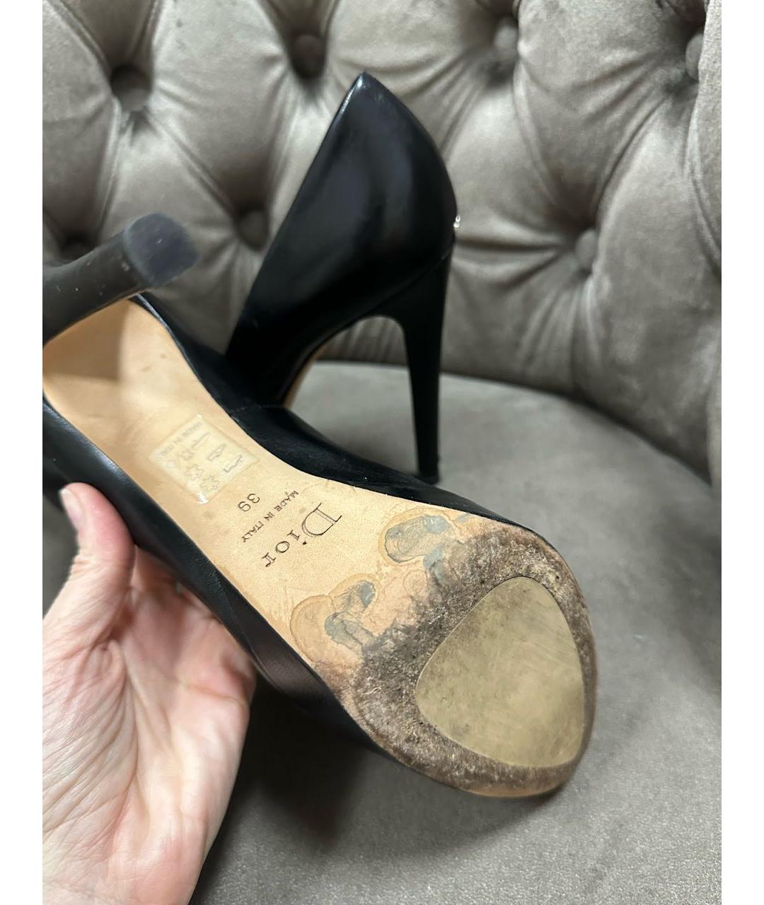 CHRISTIAN DIOR Черные кожаные туфли, фото 5