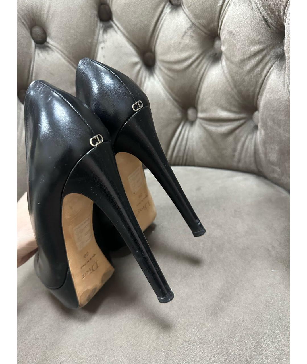 CHRISTIAN DIOR Черные кожаные туфли, фото 4