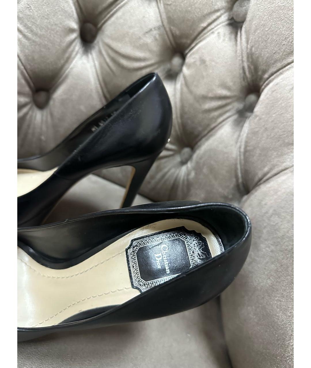 CHRISTIAN DIOR Черные кожаные туфли, фото 3