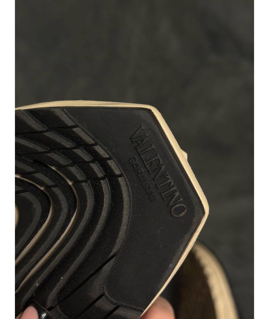 VALENTINO Коричневые текстильные низкие кроссовки / кеды, фото 5