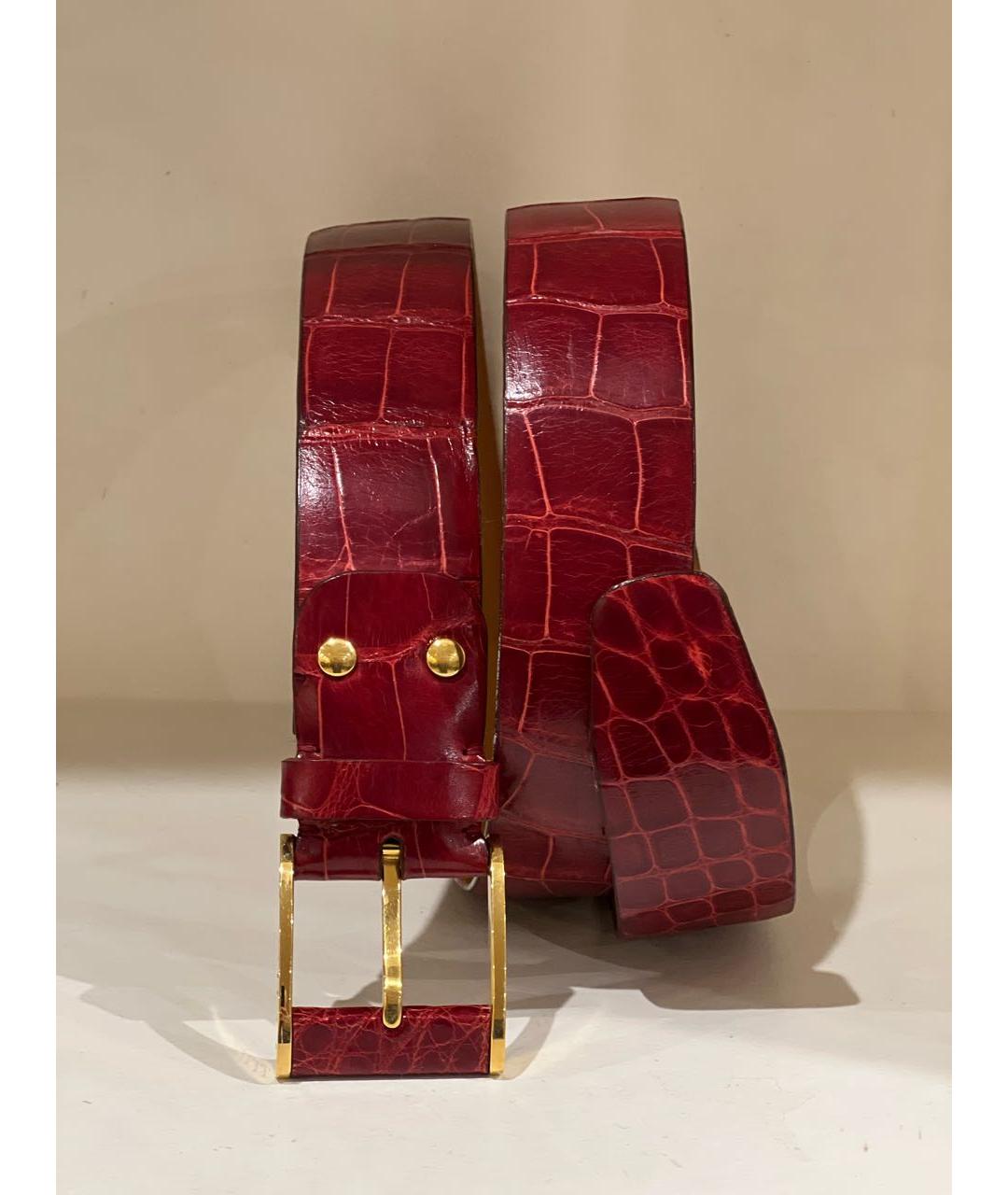 ZILLI Красный ремень из экзотической кожи, фото 4