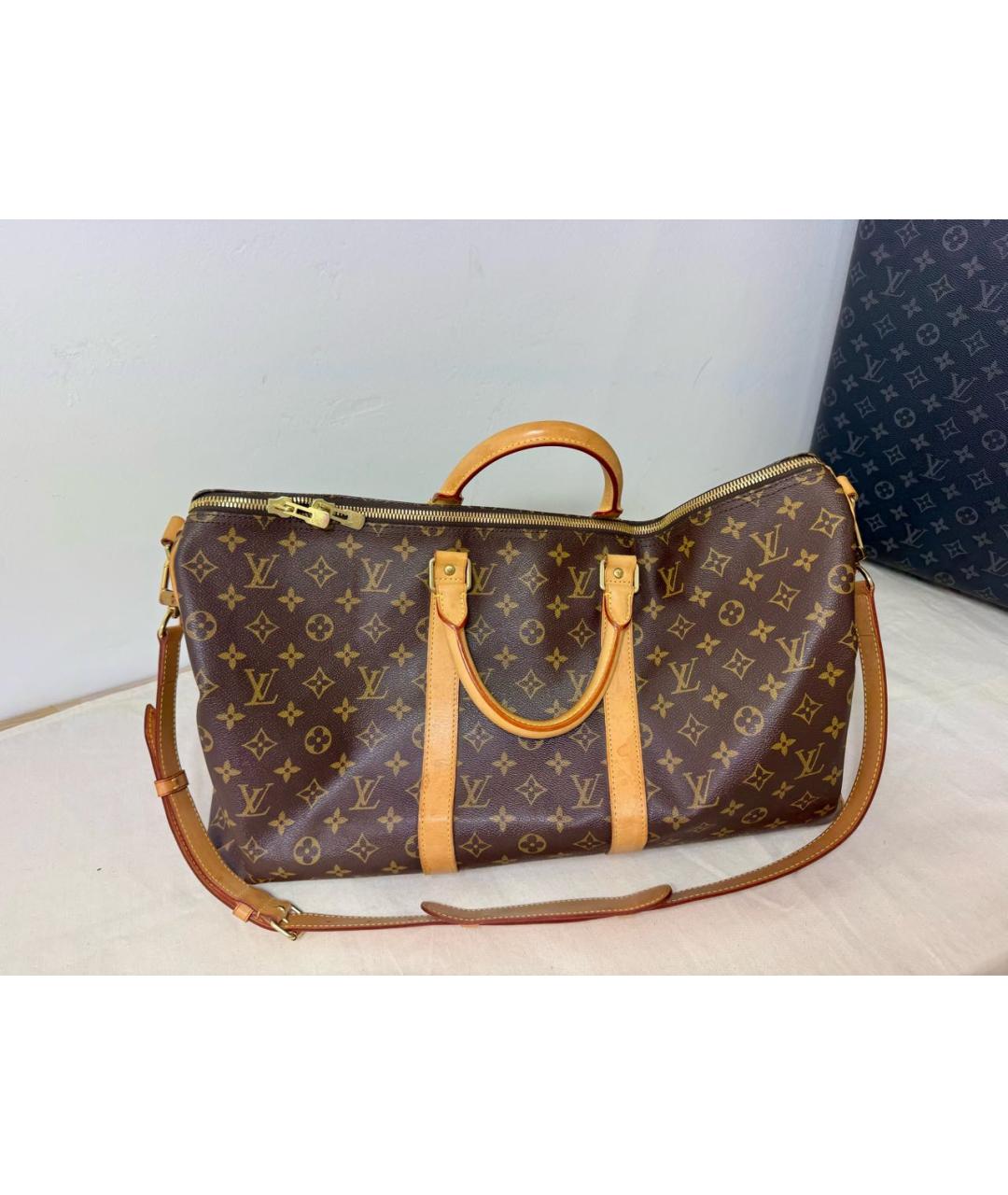 LOUIS VUITTON Коричневая дорожная/спортивная сумка, фото 7