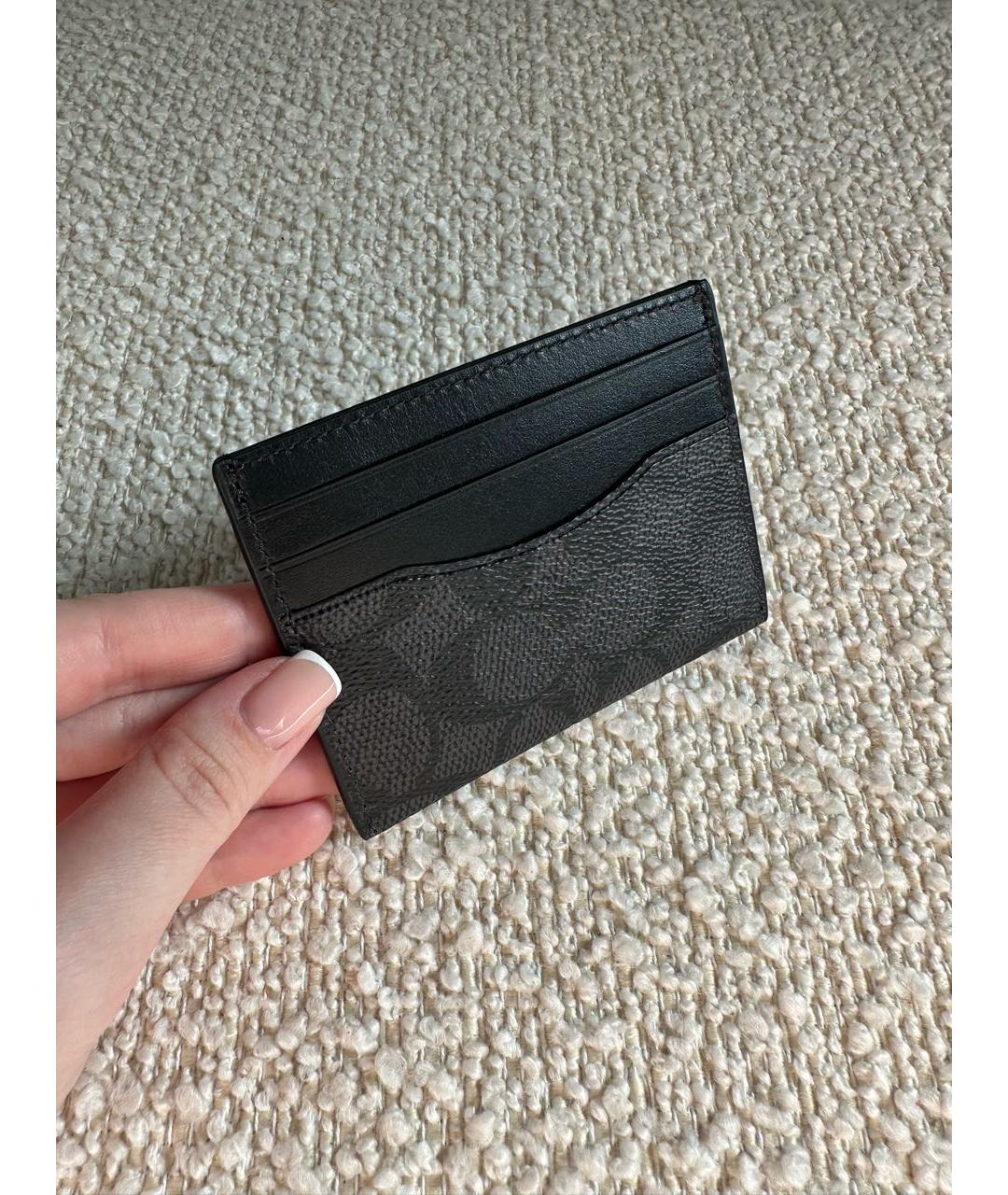 COACH Черный кожаный кардхолдер, фото 4