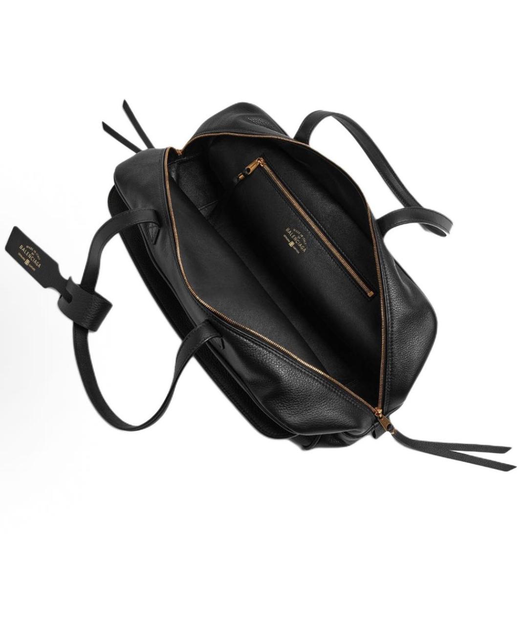 BALENCIAGA Черная кожаная сумка через плечо, фото 4