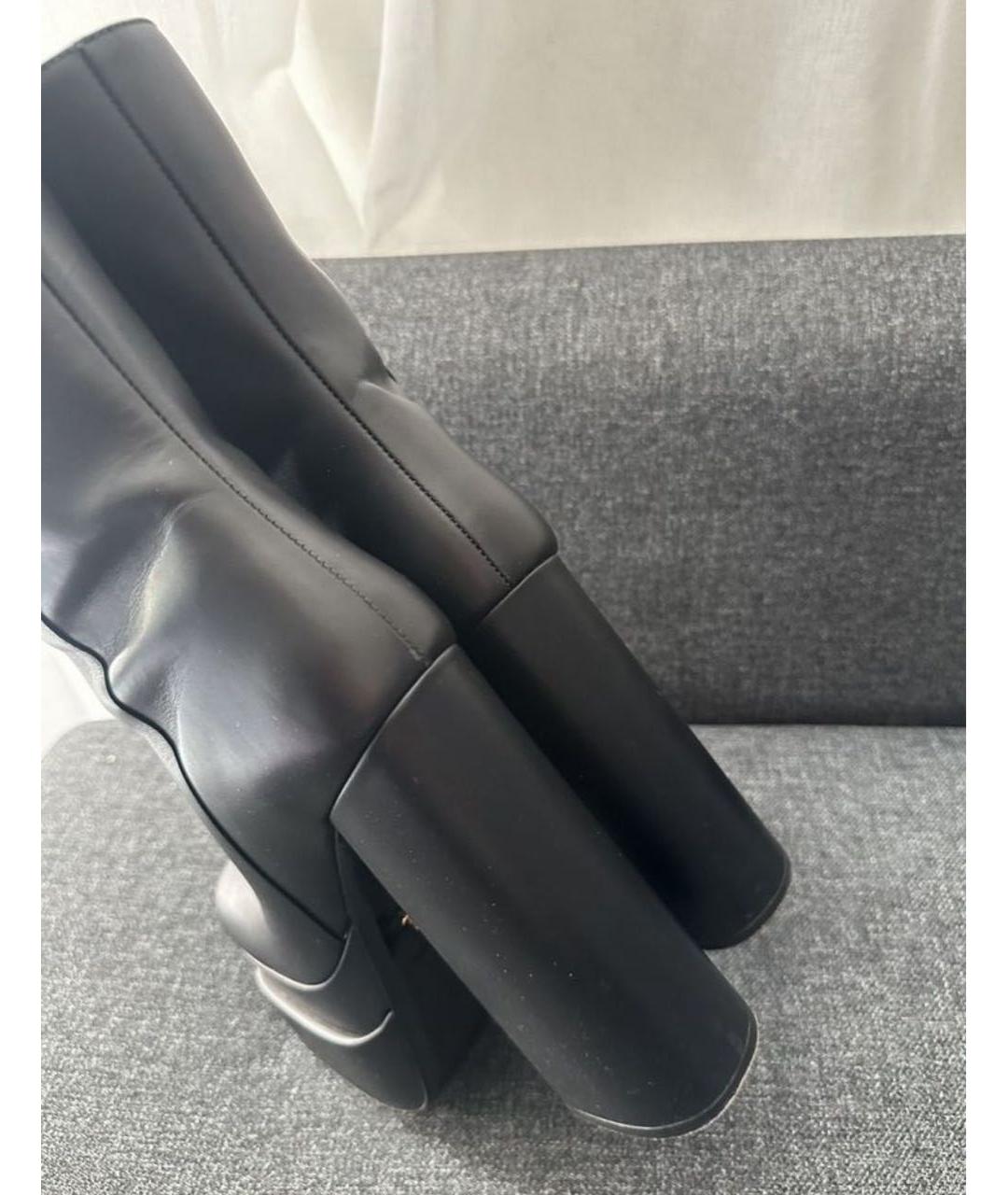 VERSACE Черные кожаные ботильоны, фото 4