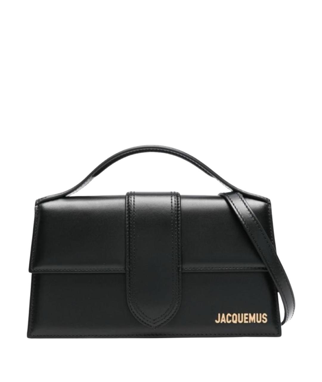 JACQUEMUS Черная кожаная сумка через плечо, фото 1