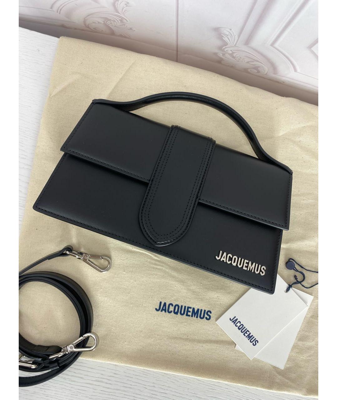 JACQUEMUS Черная кожаная сумка через плечо, фото 7