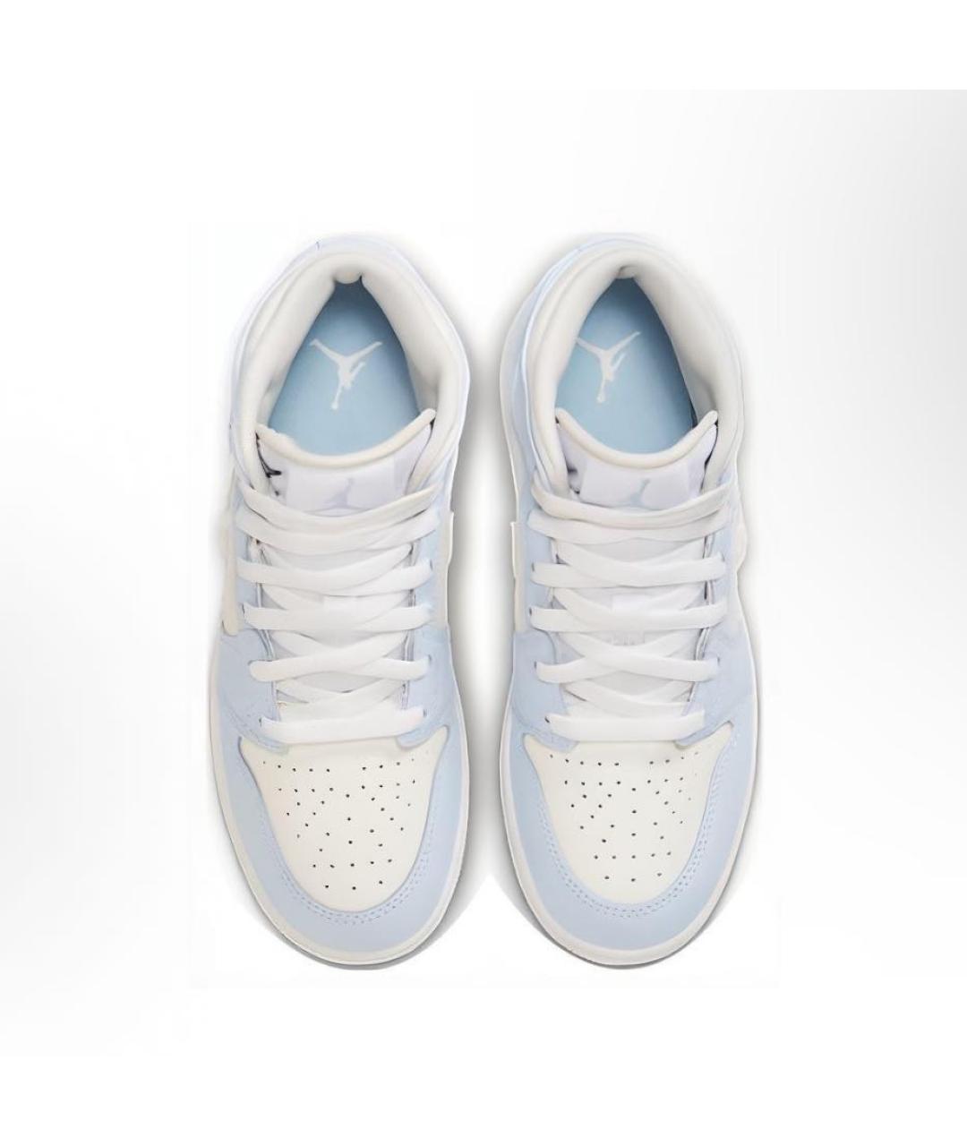 JORDAN Голубые кожаные высокие кроссовки / кеды, фото 3