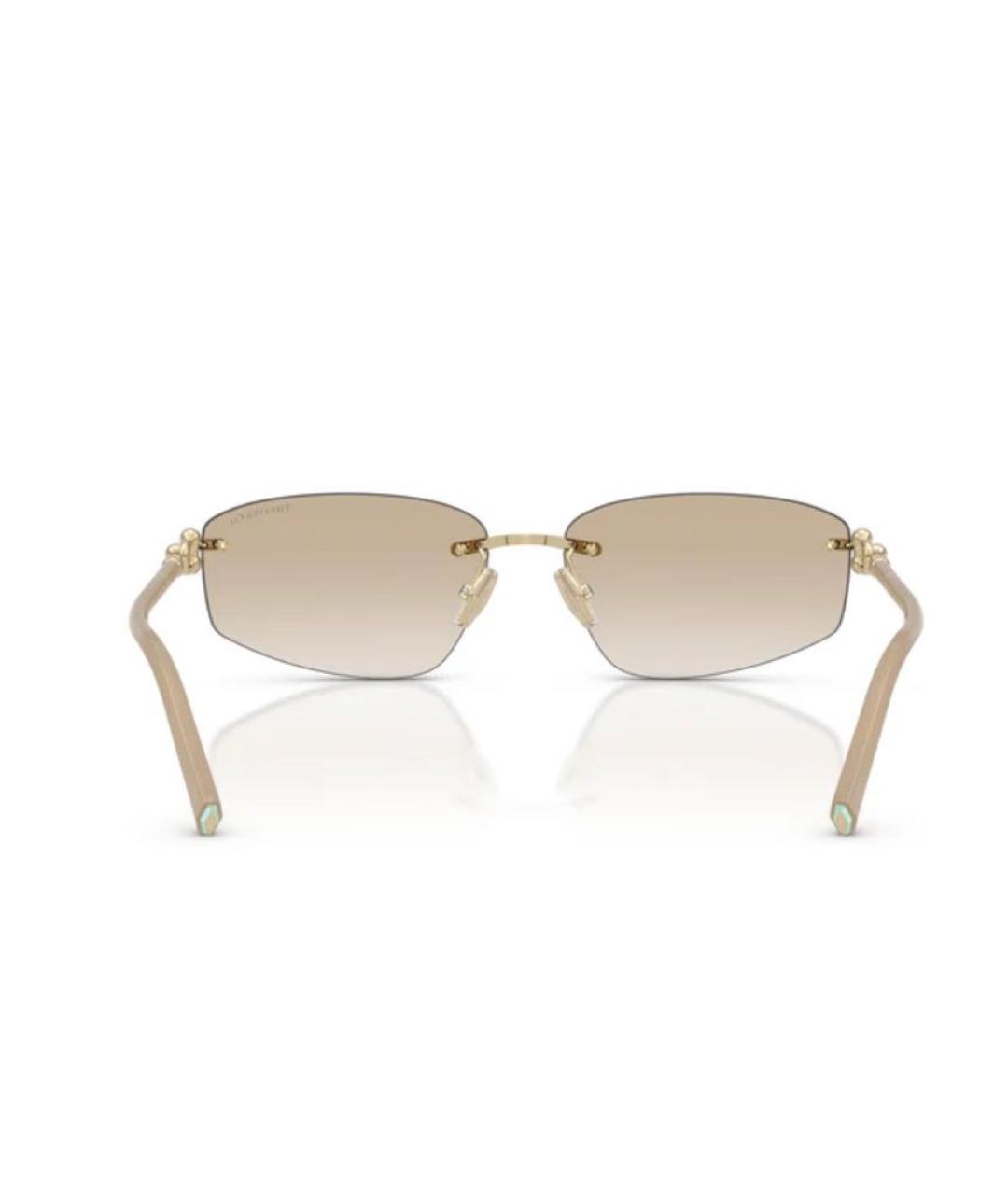 TIFFANY&CO Бежевые металлические солнцезащитные очки, фото 3