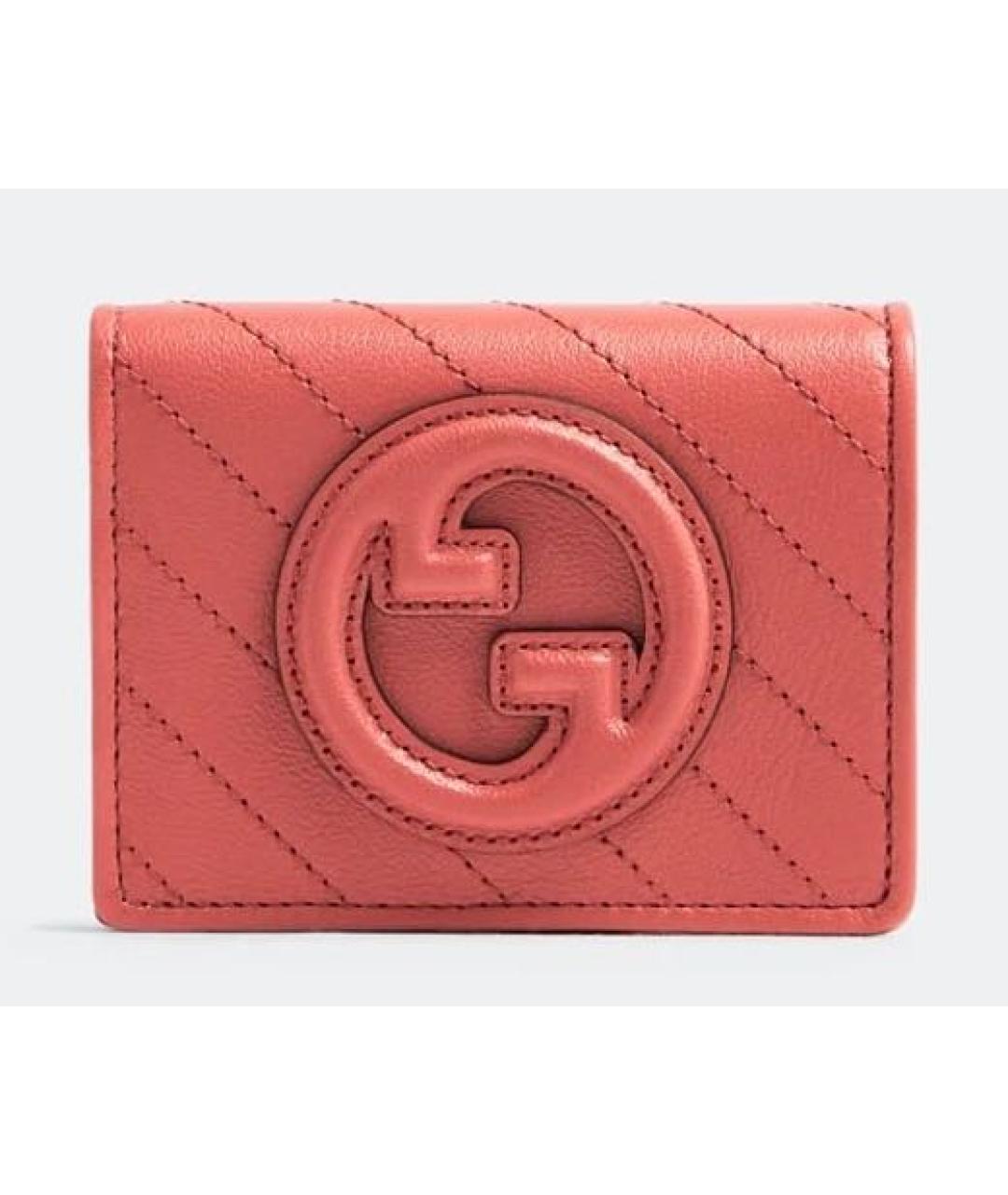 GUCCI Розовый кожаный кошелек, фото 9