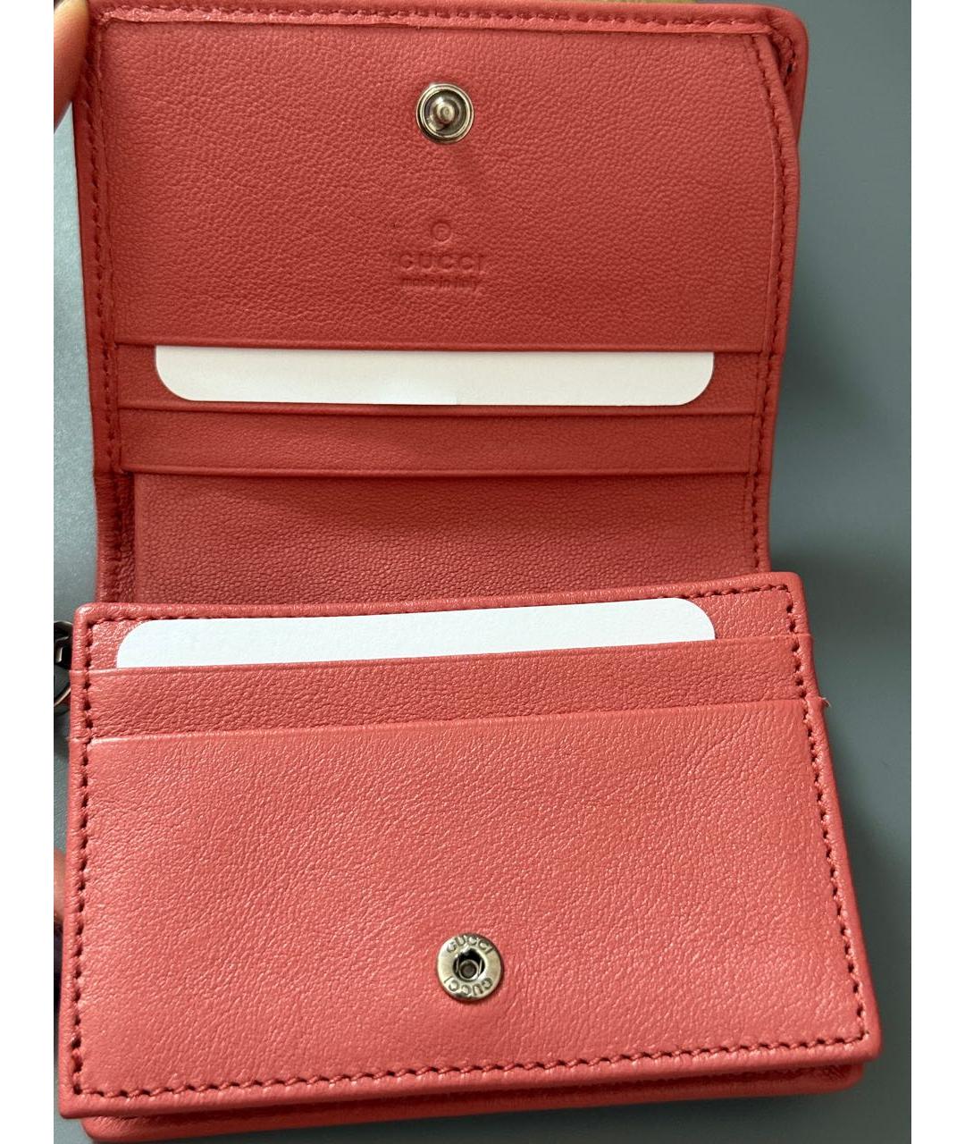GUCCI Розовый кожаный кошелек, фото 6