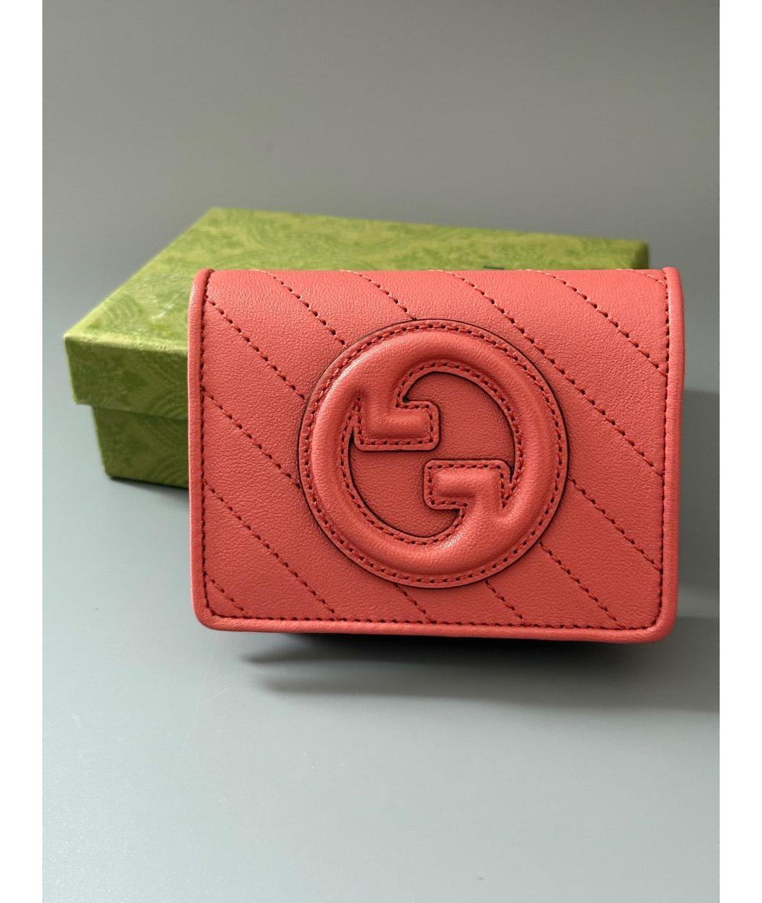 GUCCI Розовый кожаный кошелек, фото 2