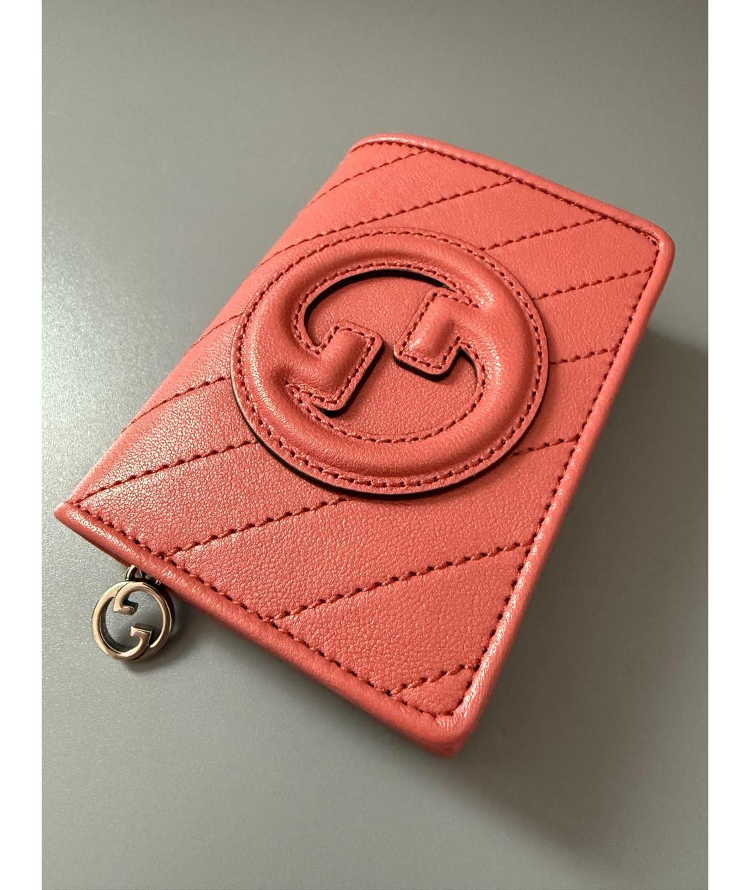 GUCCI Розовый кожаный кошелек, фото 4
