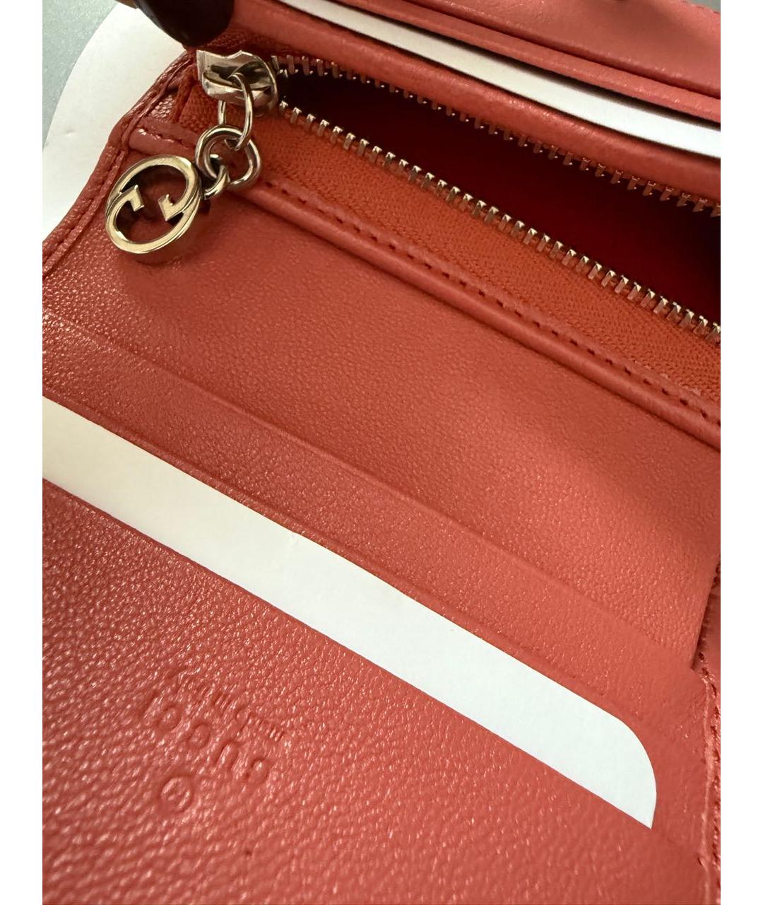 GUCCI Розовый кожаный кошелек, фото 7