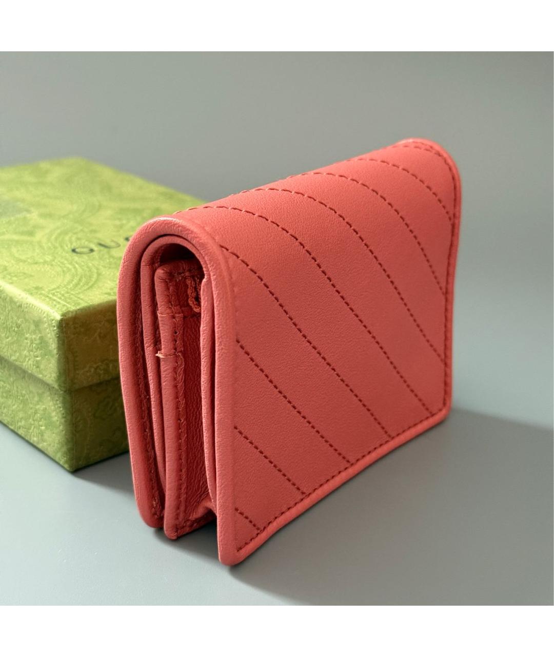 GUCCI Розовый кожаный кошелек, фото 8