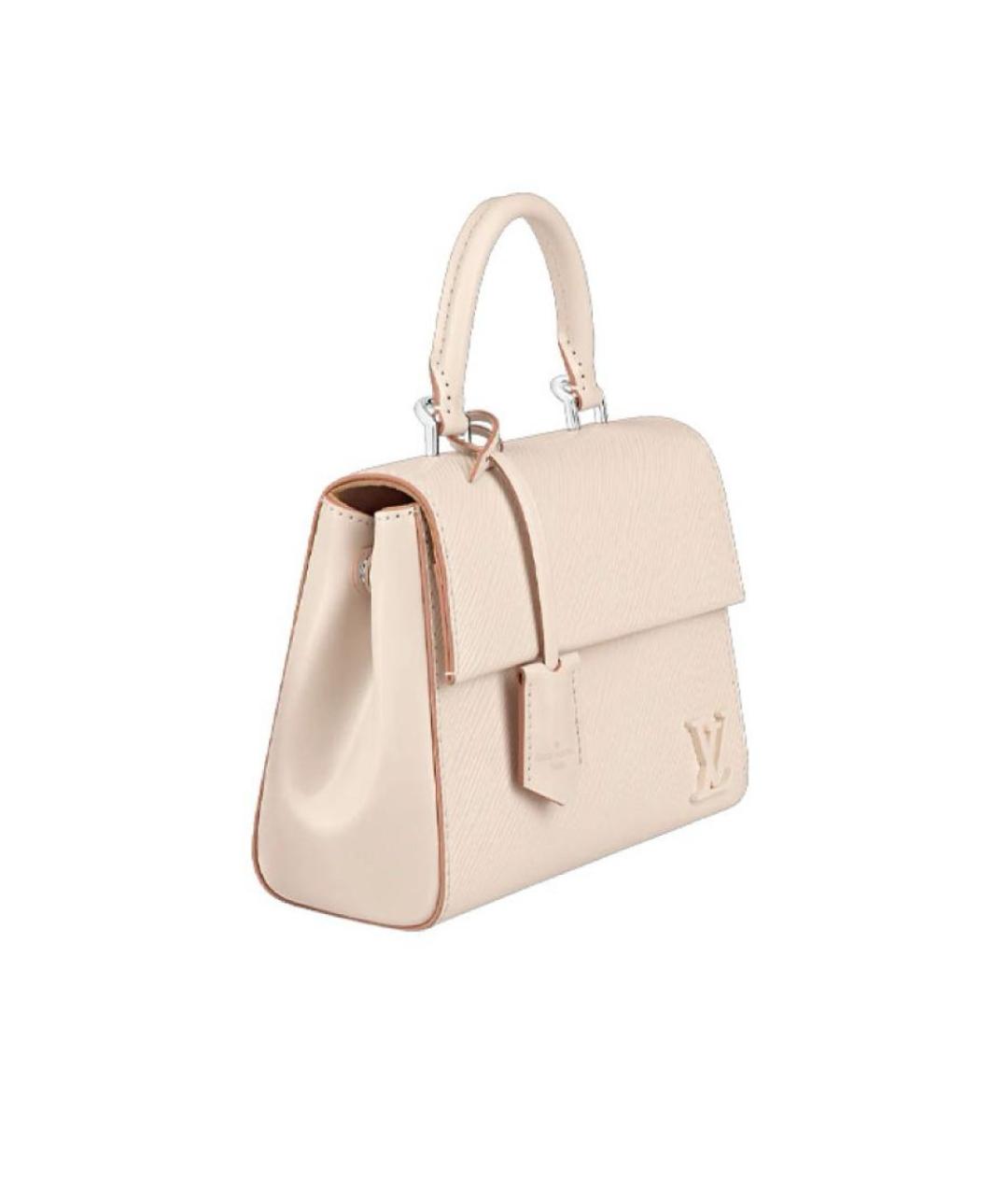 LOUIS VUITTON Бежевая кожаная сумка через плечо, фото 4