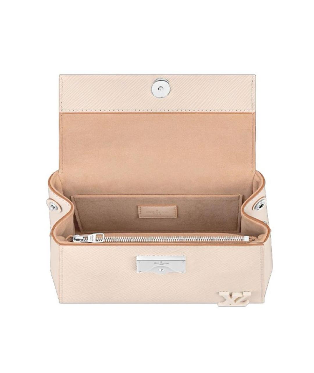 LOUIS VUITTON Бежевая кожаная сумка через плечо, фото 6