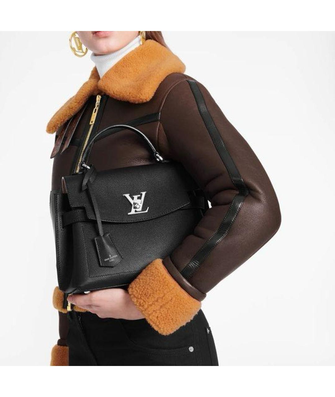 LOUIS VUITTON Черная кожаная сумка через плечо, фото 2