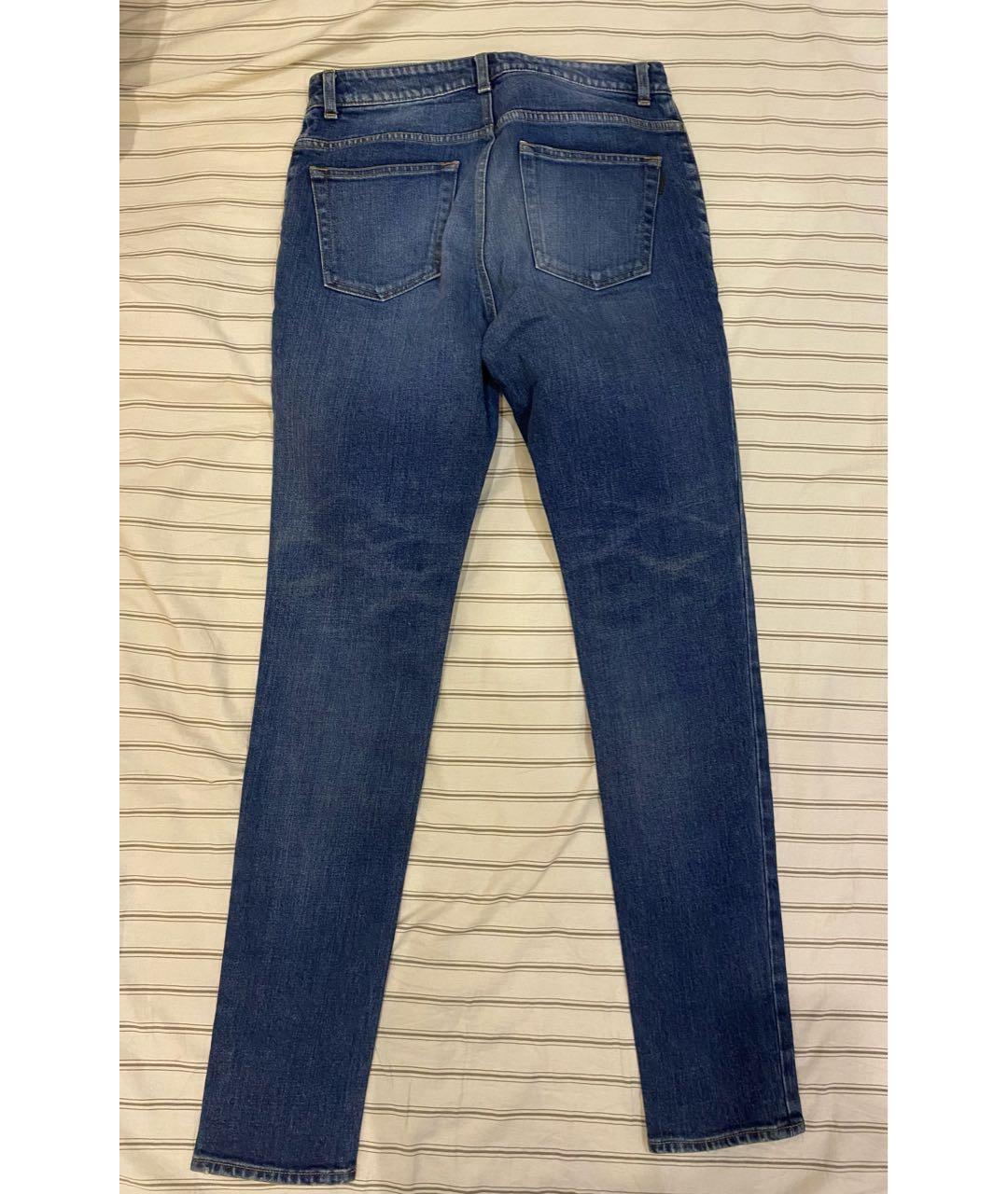 SAINT LAURENT Темно-синие хлопковые прямые джинсы, фото 2