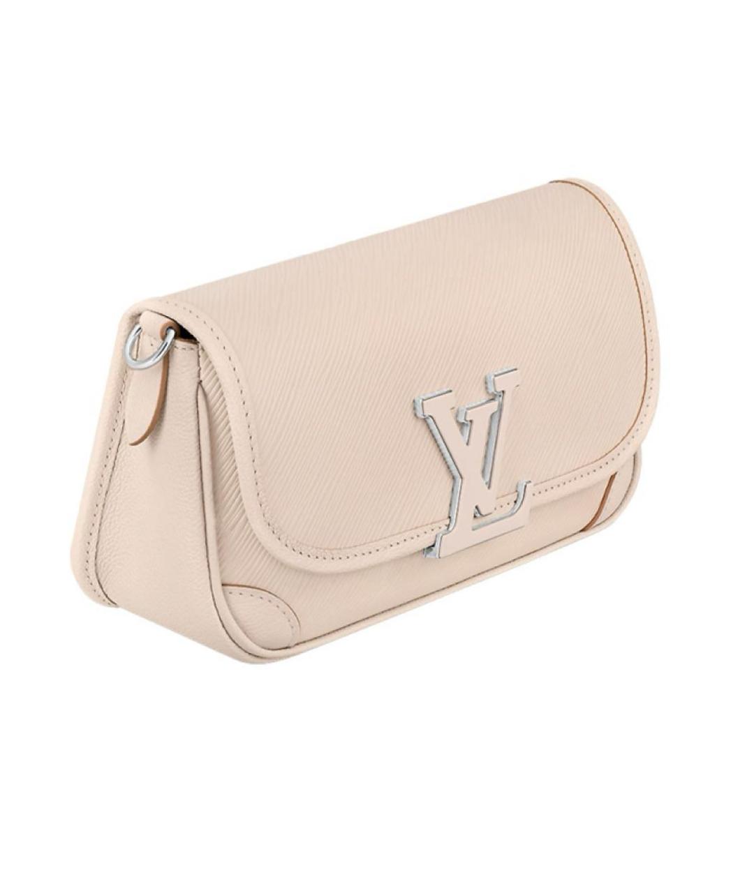 LOUIS VUITTON Бежевая кожаная сумка через плечо, фото 4