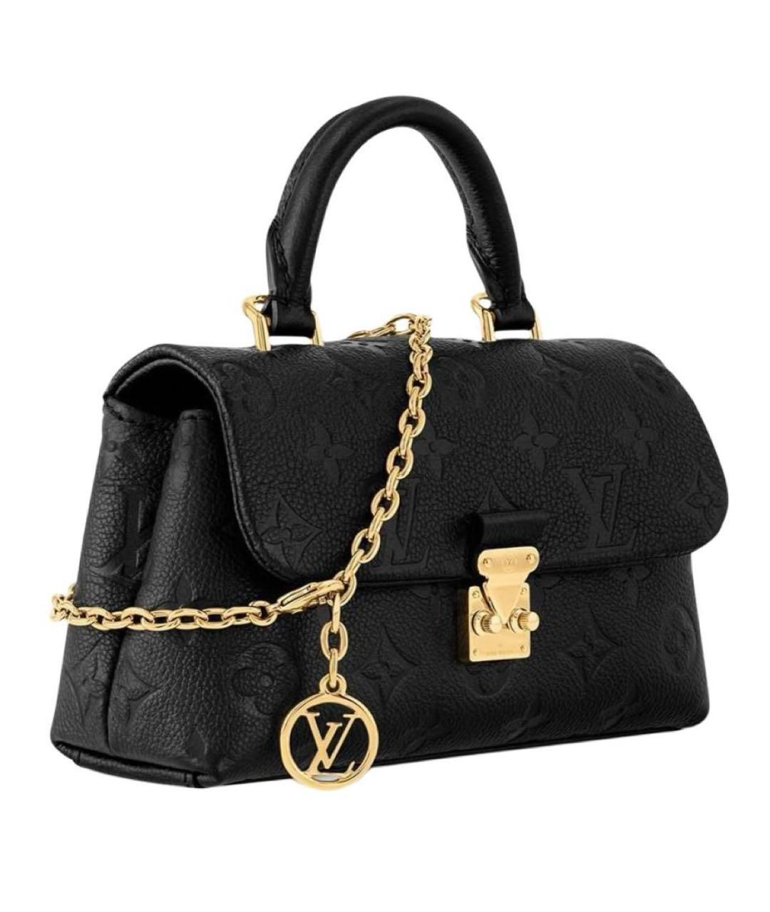 LOUIS VUITTON Черная кожаная сумка через плечо, фото 4