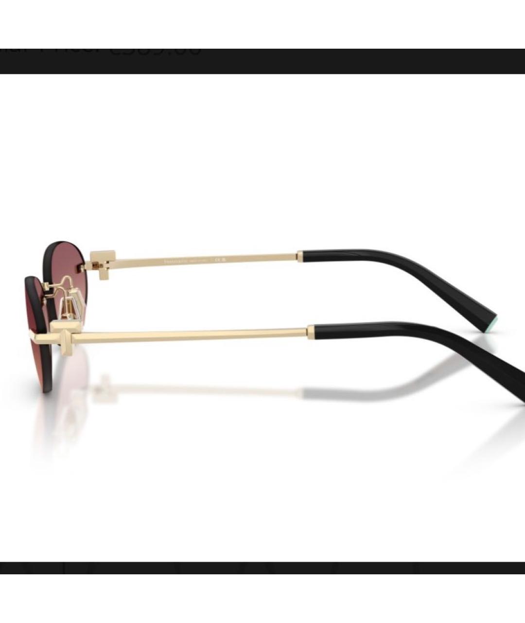 TIFFANY&CO Золотые металлические солнцезащитные очки, фото 2