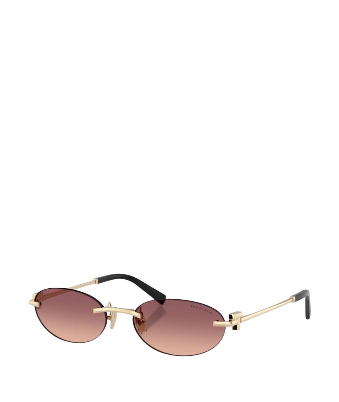 TIFFANY&CO Золотые металлические солнцезащитные очки, фото 1