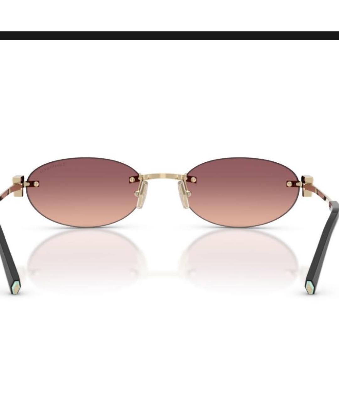 TIFFANY&CO Золотые металлические солнцезащитные очки, фото 3