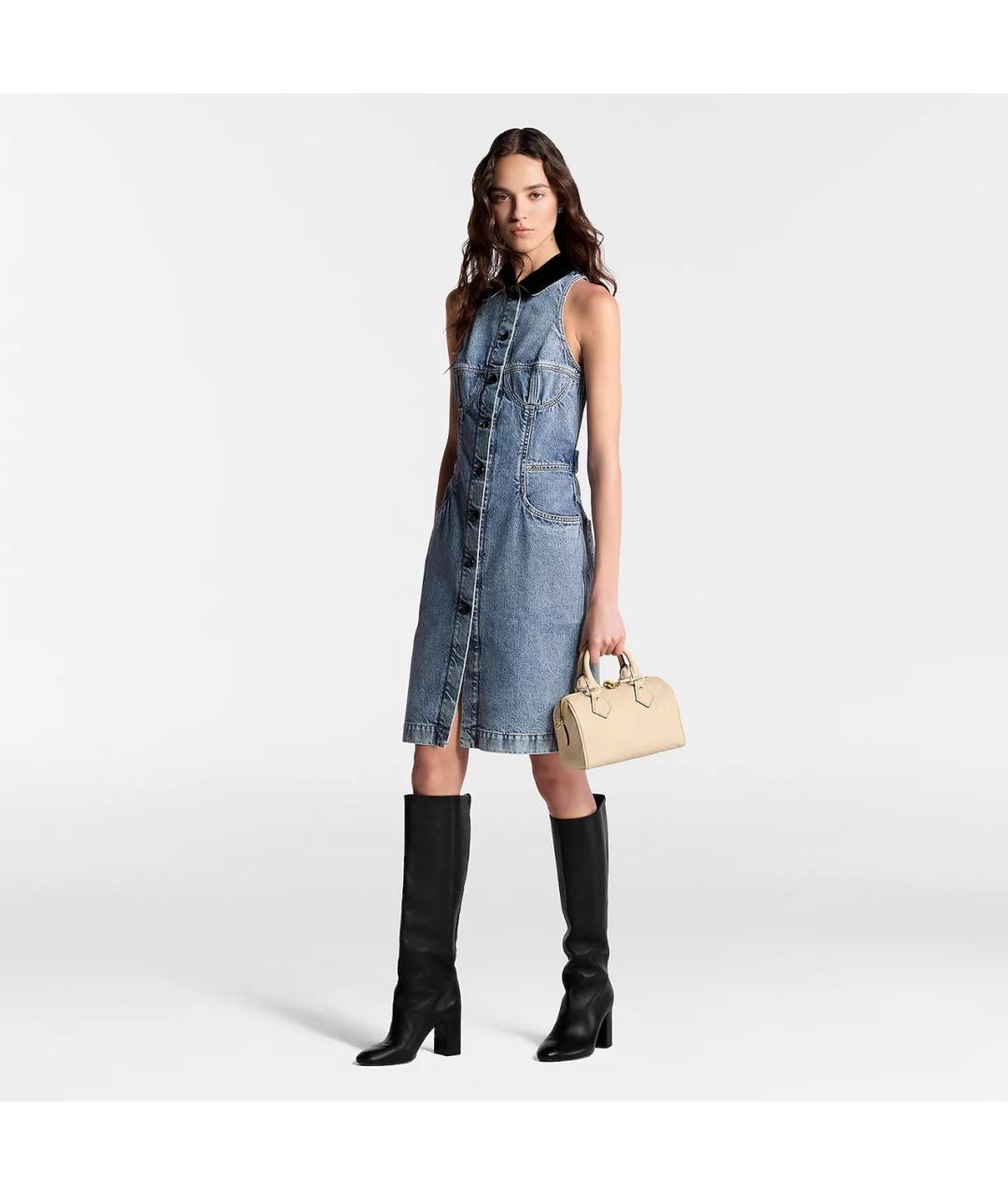 LOUIS VUITTON Бежевая кожаная сумка с короткими ручками, фото 3