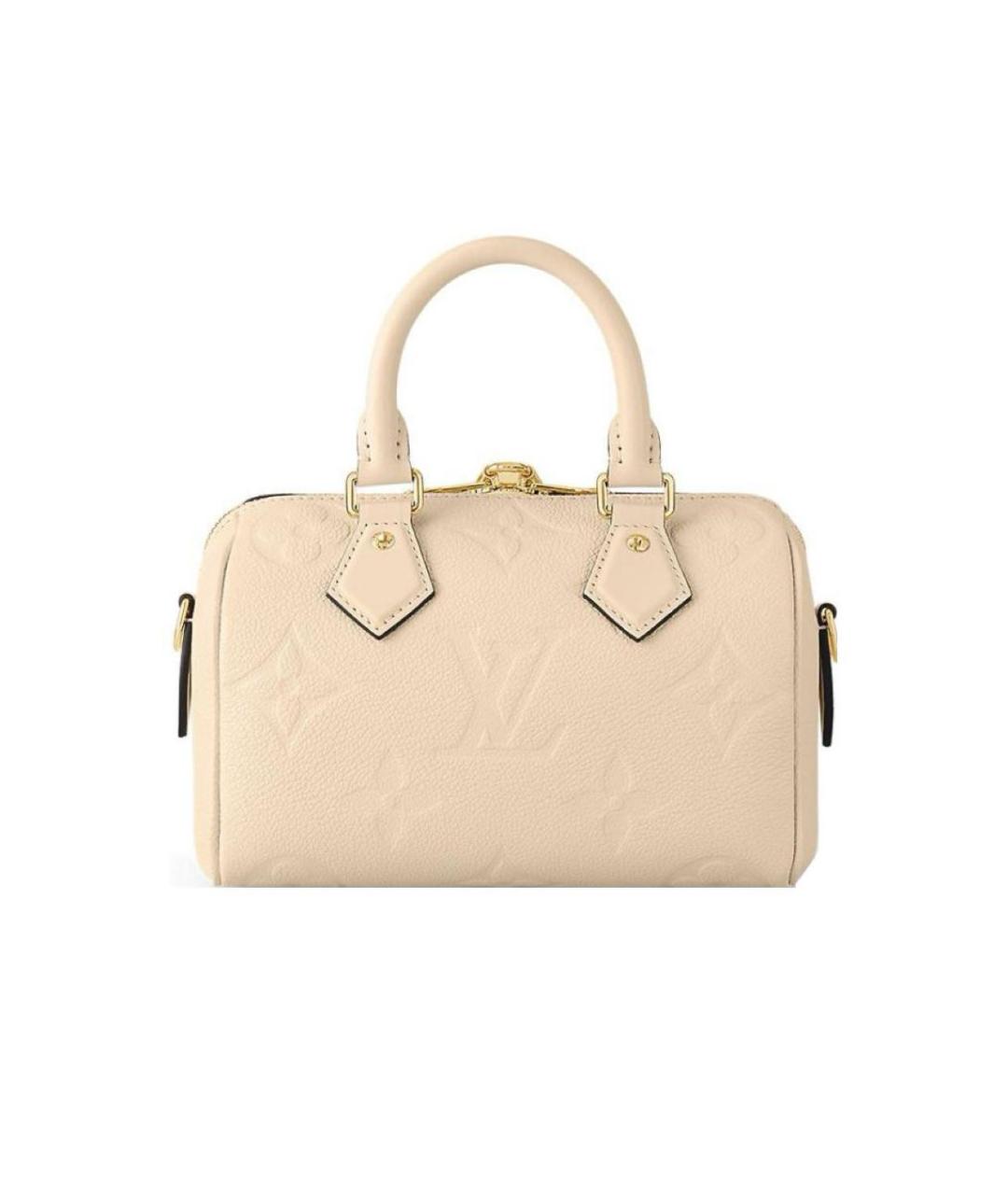 LOUIS VUITTON Бежевая кожаная сумка с короткими ручками, фото 5