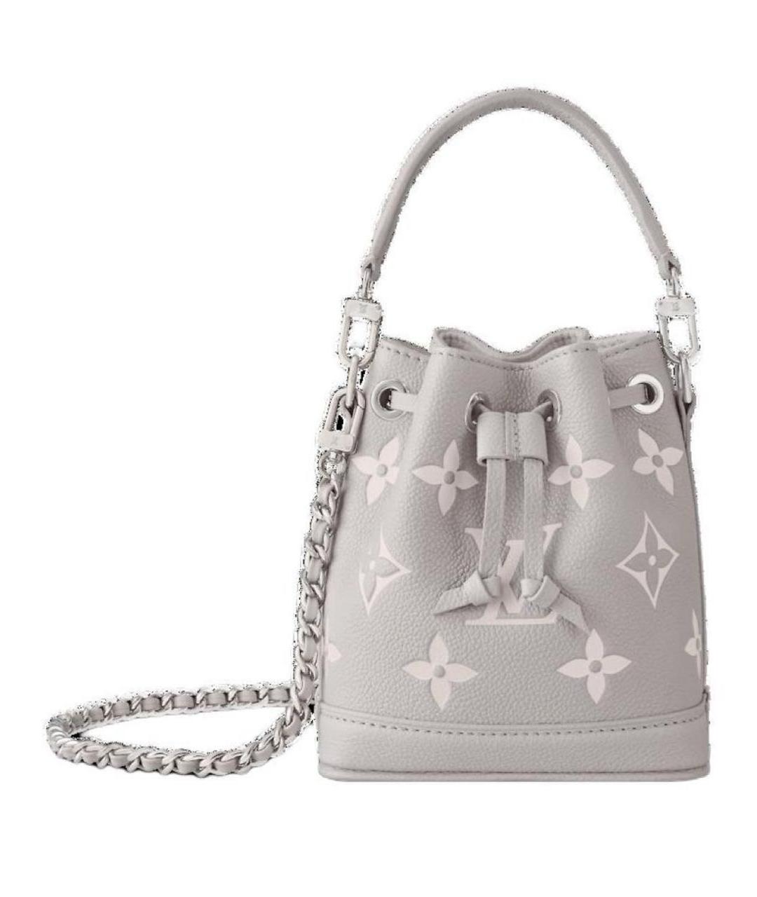 LOUIS VUITTON Серая кожаная сумка с короткими ручками, фото 4