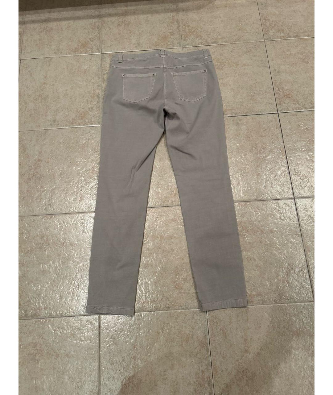 PESERICO Серые хлопко-эластановые прямые джинсы, фото 2
