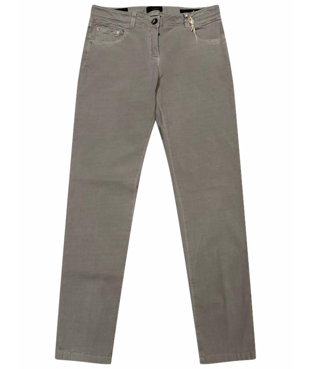 PESERICO Серые хлопко-эластановые прямые джинсы, фото 1