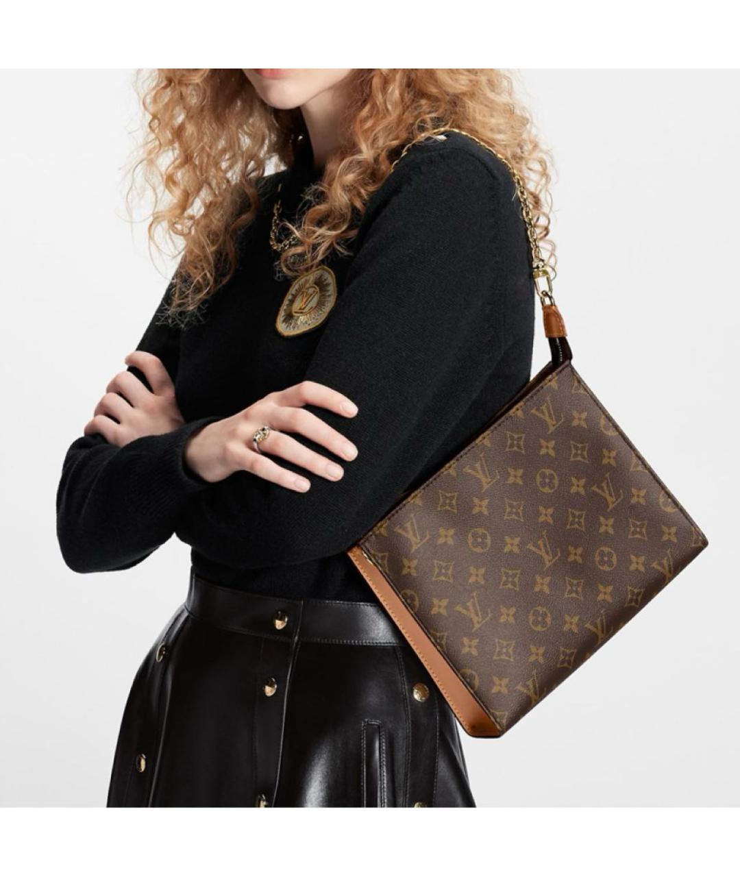 LOUIS VUITTON Коричневая сумка с короткими ручками, фото 4