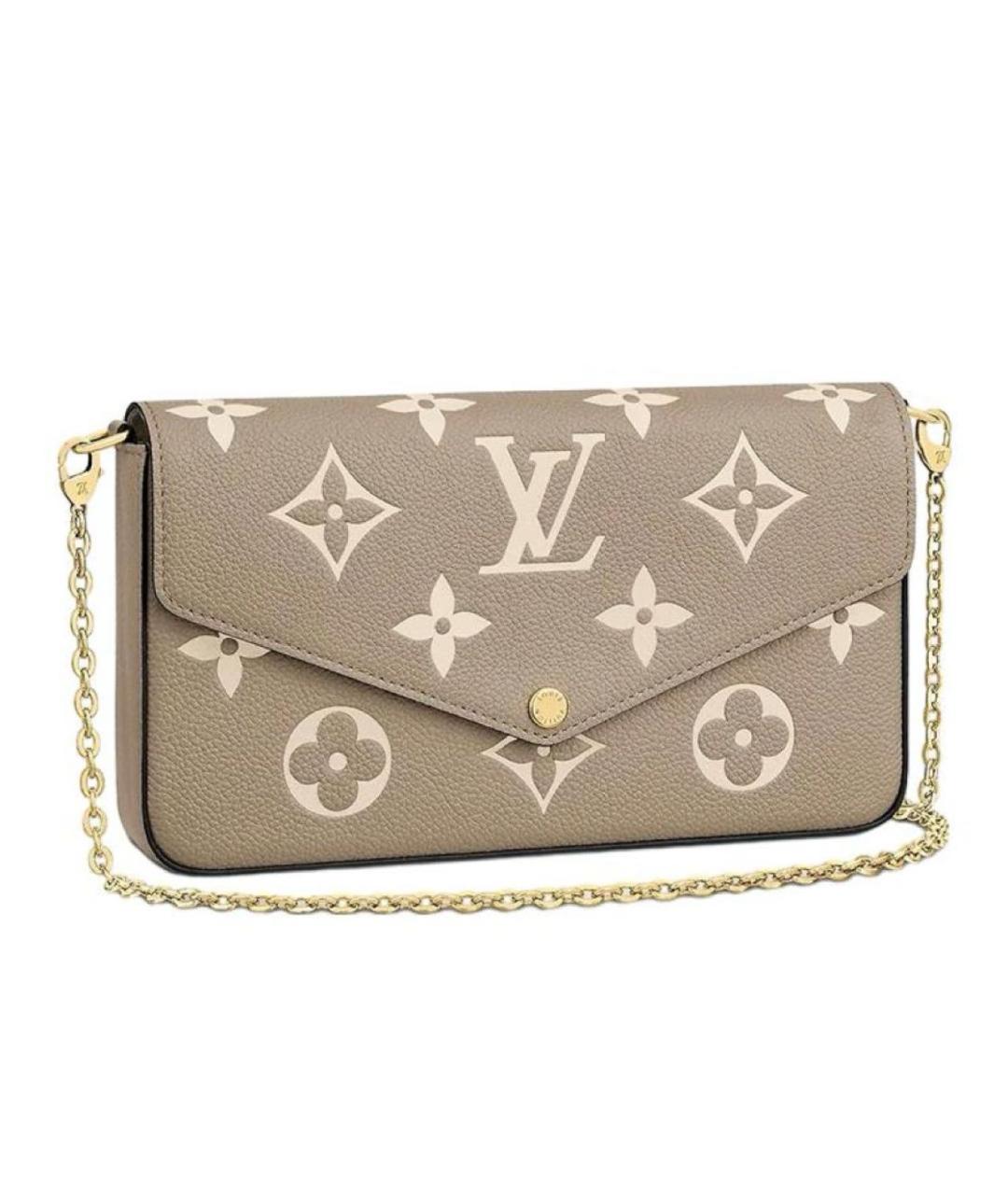 LOUIS VUITTON Бежевая кожаная сумка через плечо, фото 6