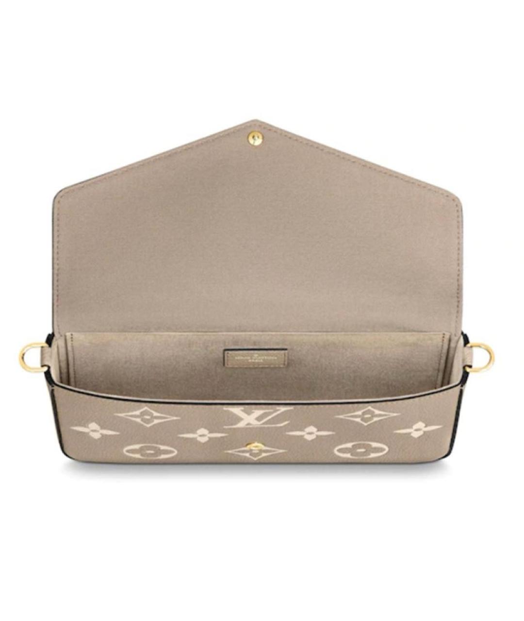 LOUIS VUITTON Бежевая кожаная сумка через плечо, фото 4