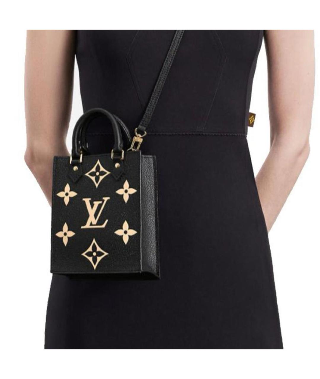 LOUIS VUITTON Черная кожаная сумка через плечо, фото 4