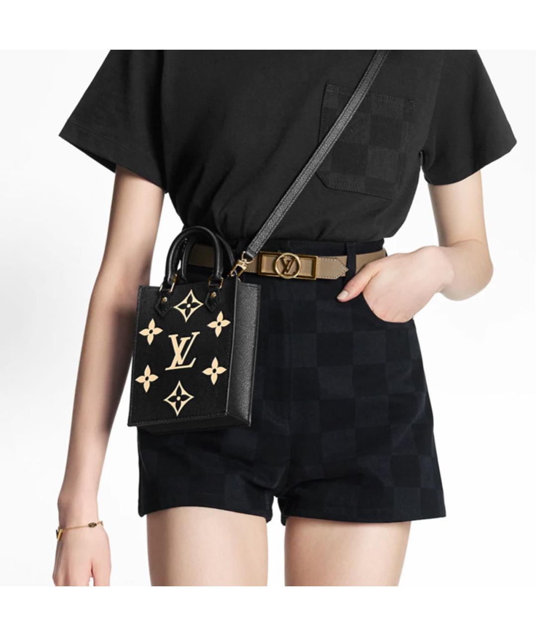 LOUIS VUITTON Черная кожаная сумка через плечо, фото 6