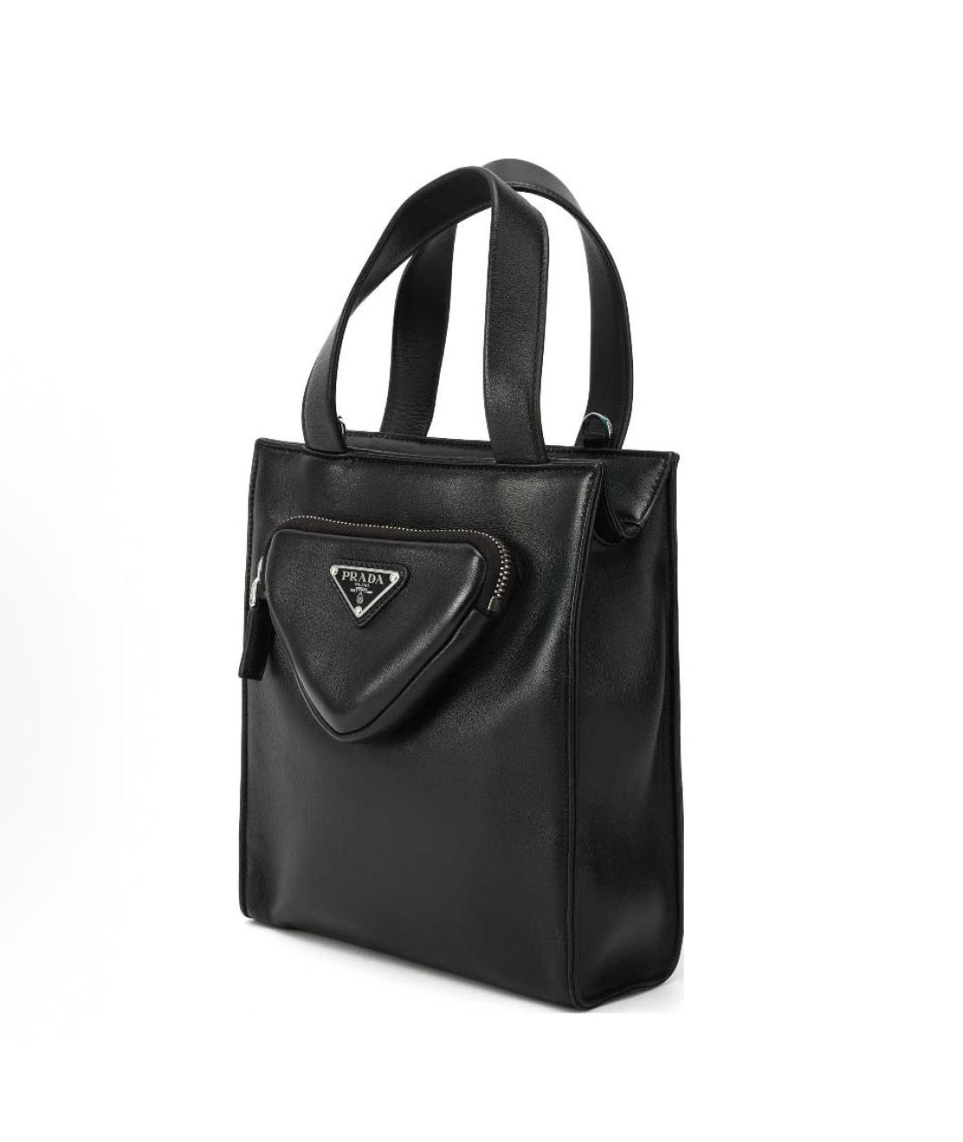 PRADA Черная кожаная сумка тоут, фото 2