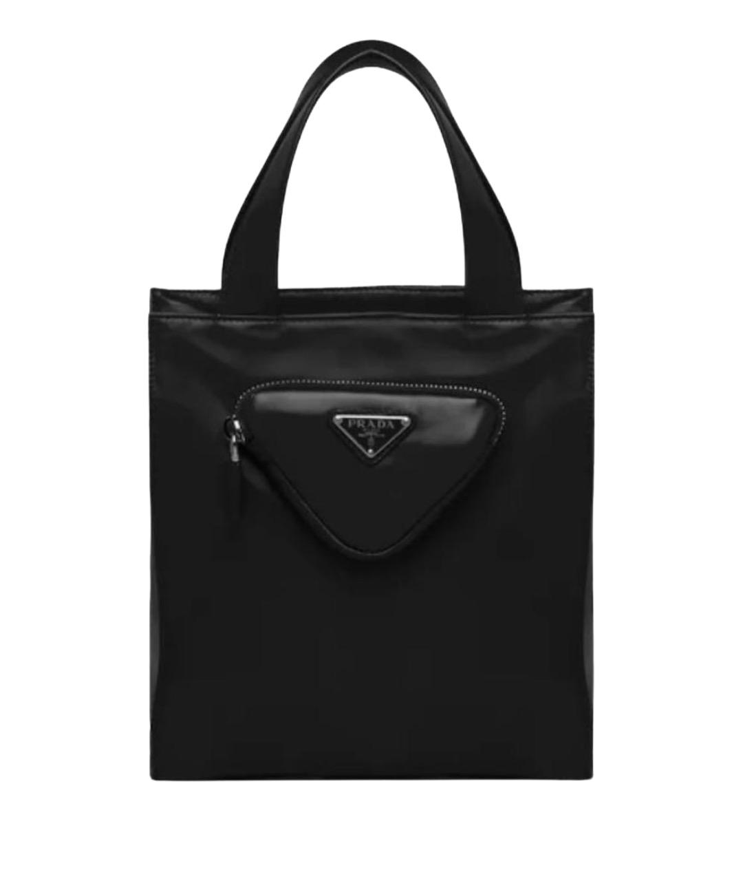 PRADA Черная кожаная сумка тоут, фото 1