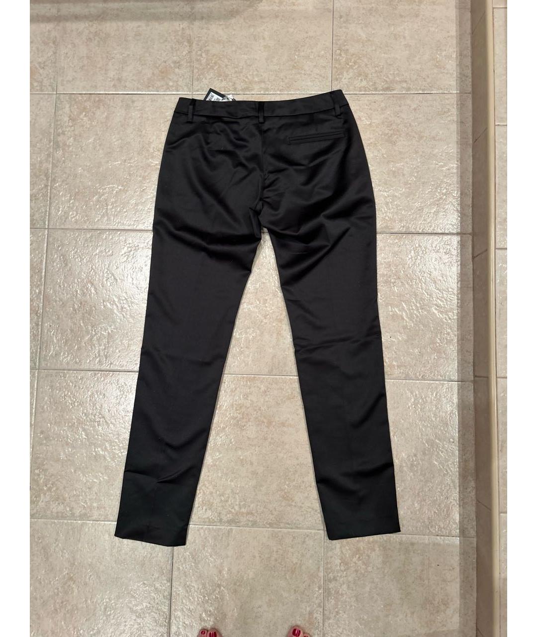 LOVE MOSCHINO Черные атласные прямые брюки, фото 2